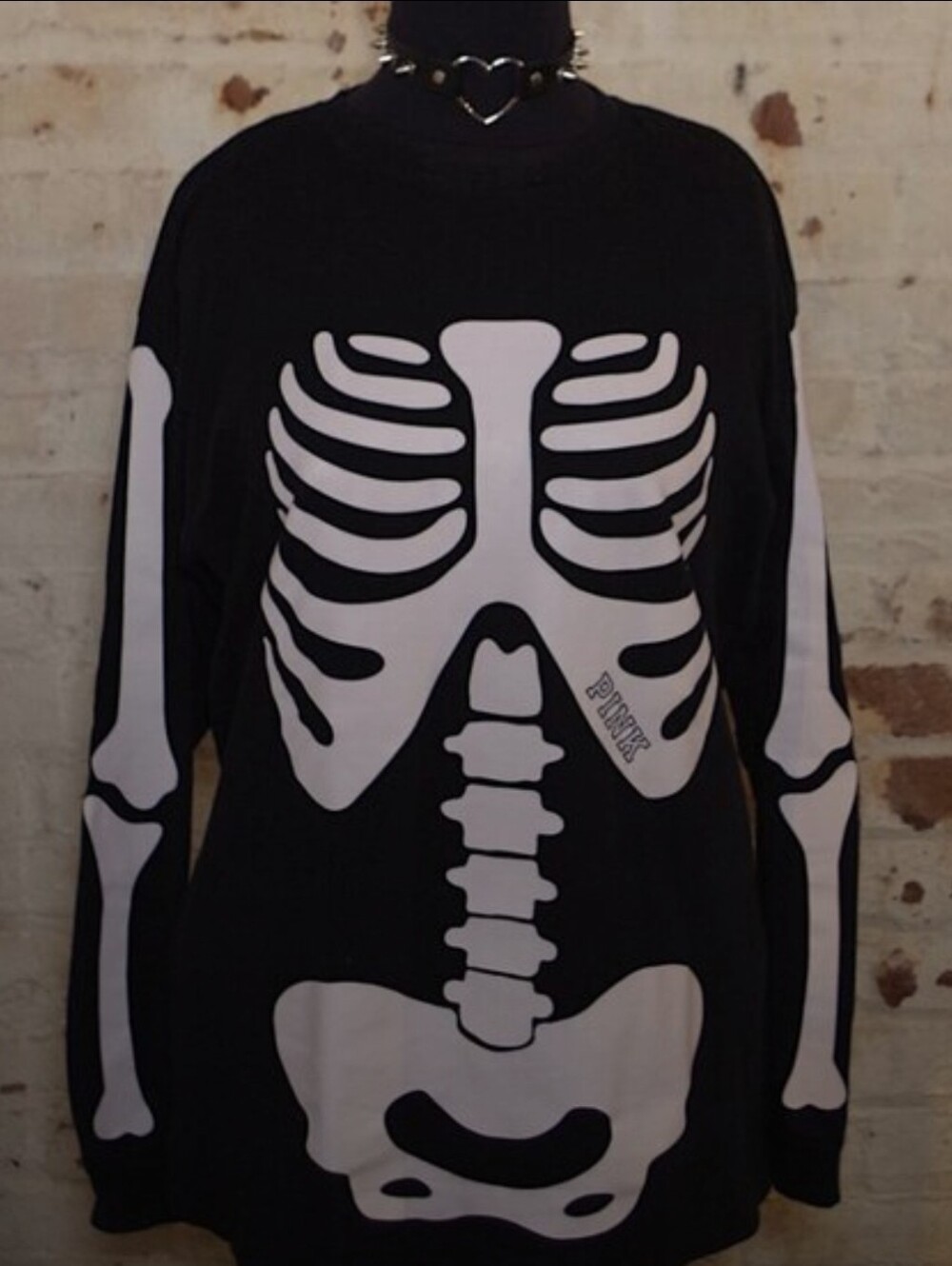 VS PINK Halloween Skeleton Long Sleeve